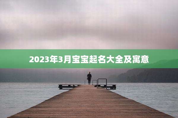 2023年3月宝宝起名大全及寓意