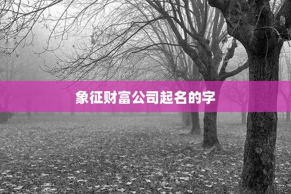 象征财富公司起名的字