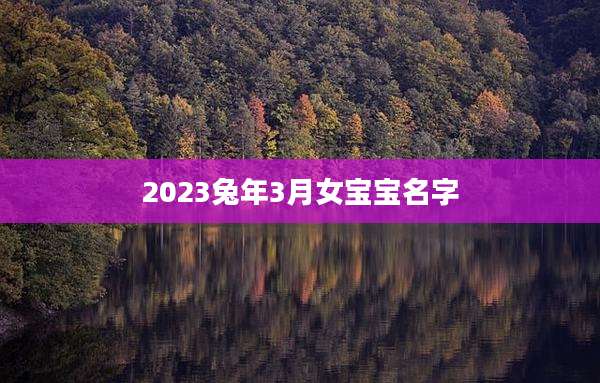 2023兔年3月女宝宝名字
