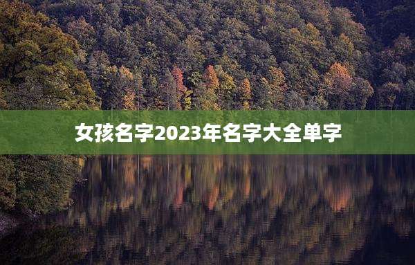 女孩名字2023年名字大全单字