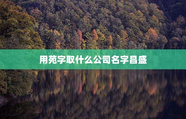 用苑字取什么公司名字昌盛