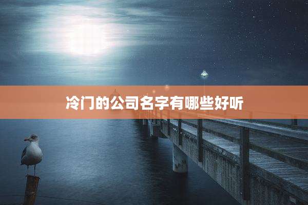 冷门的公司名字有哪些好听