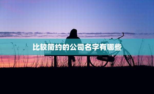 比较简约的公司名字有哪些