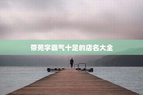 带苑字霸气十足的店名大全