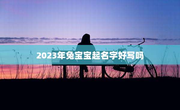 2023年兔宝宝起名字好写吗
