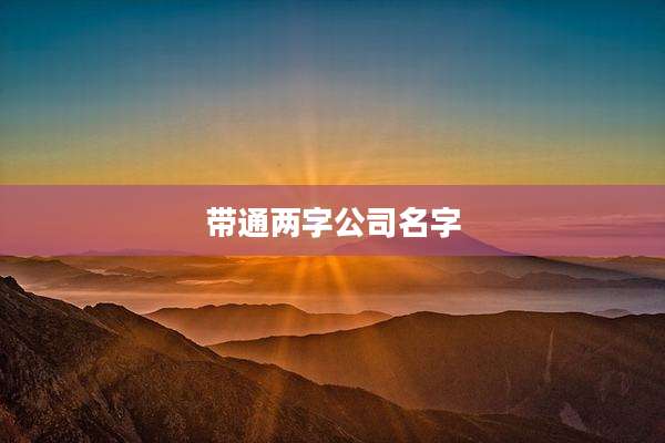 带通两字公司名字