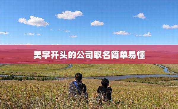 昊字开头的公司取名简单易懂