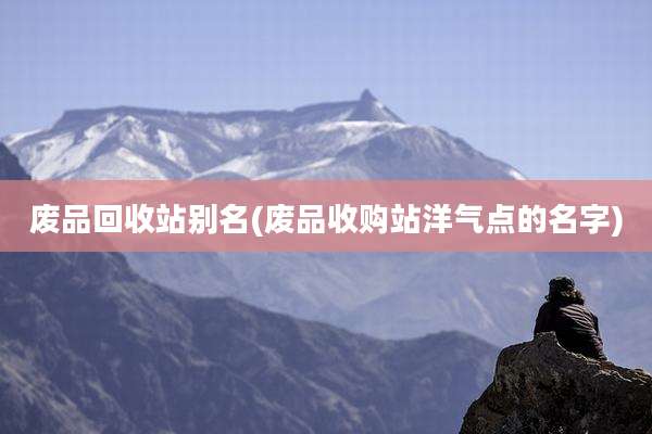 废品回收站别名(废品收购站洋气点的名字)
