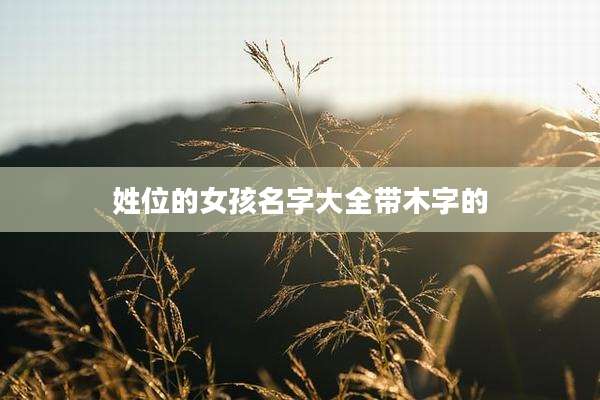 姓位的女孩名字大全带木字的
