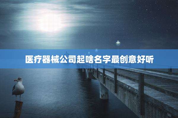 医疗器械公司起啥名字最创意好听