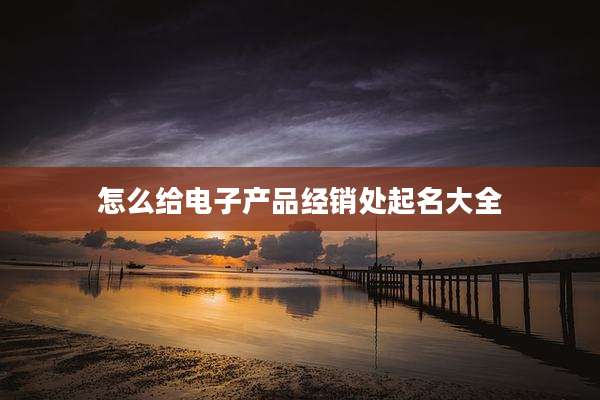 怎么给电子产品经销处起名大全