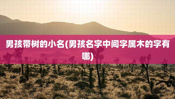 男孩带树的小名(男孩名字中间字属木的字有哪)