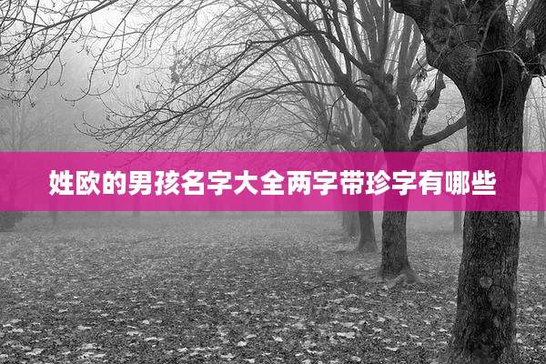 姓欧的男孩名字大全两字带珍字有哪些