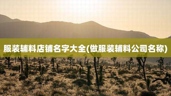 服装辅料店铺名字大全(做服装辅料公司名称)