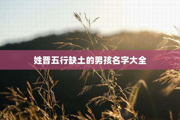 姓晋五行缺土的男孩名字大全