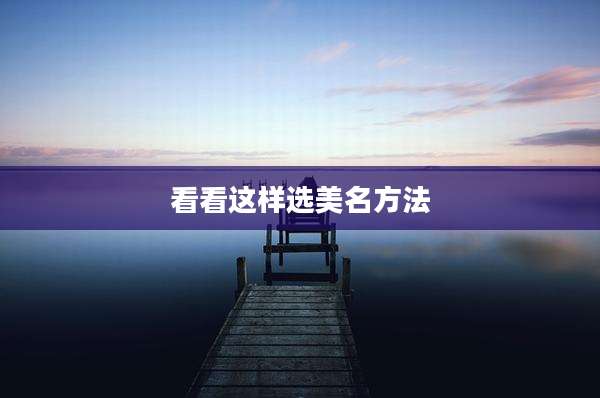 看看这样选美名方法