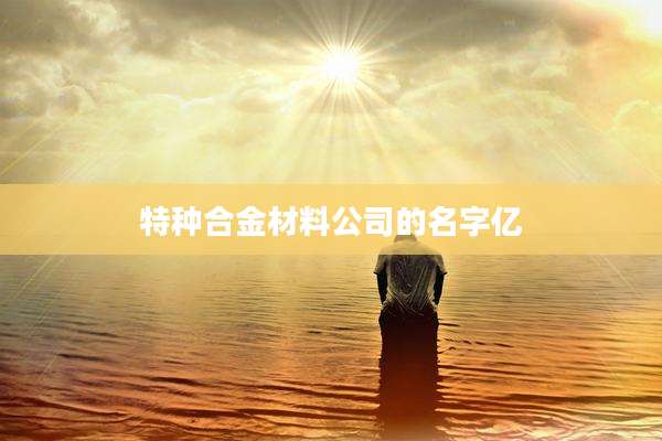特种合金材料公司的名字亿