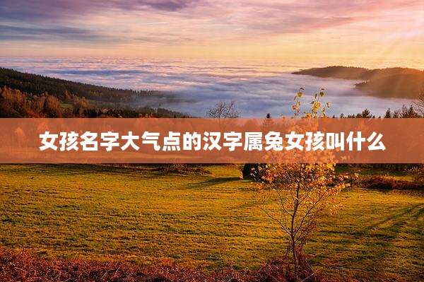 女孩名字大气点的汉字属兔女孩叫什么