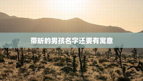 带昕的男孩名字还要有寓意