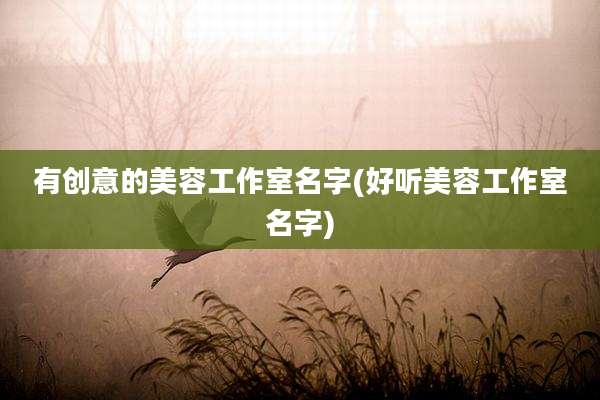 有创意的美容工作室名字(好听美容工作室名字)