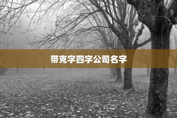 带克字四字公司名字
