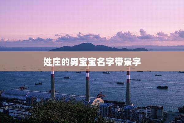 姓庄的男宝宝名字带景字