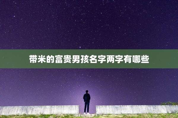 带米的富贵男孩名字两字有哪些