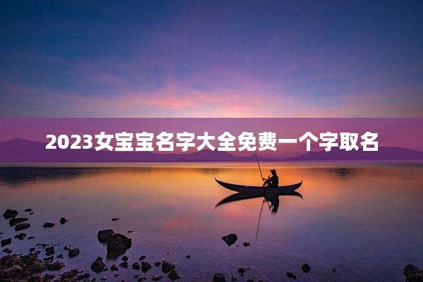 2023女宝宝名字大全免费一个字取名