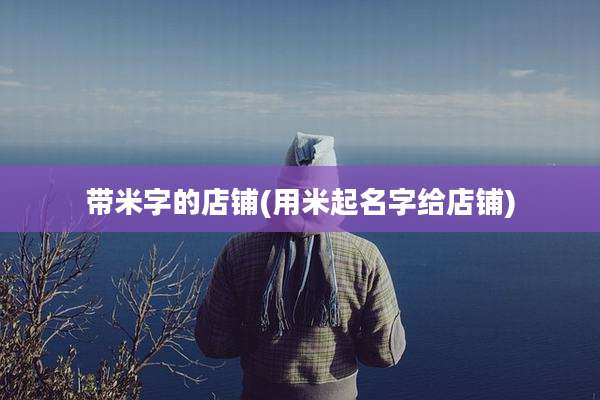 带米字的店铺(用米起名字给店铺)