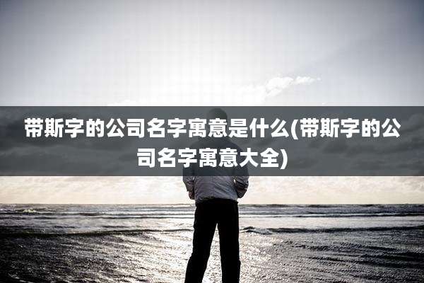 带斯字的公司名字寓意是什么(带斯字的公司名字寓意大全)