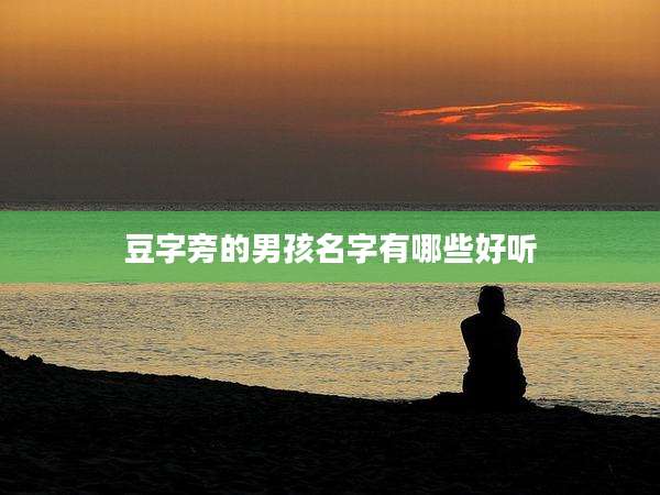 豆字旁的男孩名字有哪些好听