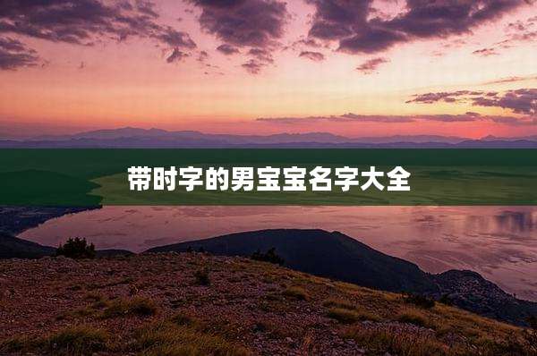 带时字的男宝宝名字大全