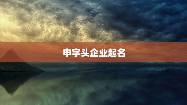 申字头企业起名