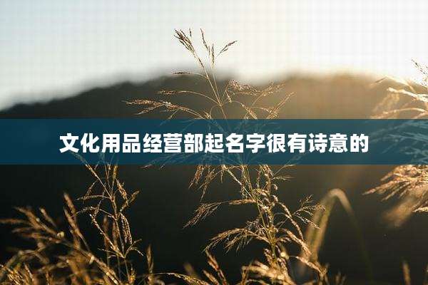 文化用品经营部起名字很有诗意的