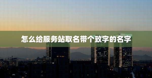怎么给服务站取名带个致字的名字