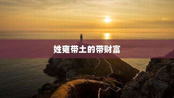 姓雍带土的带财富