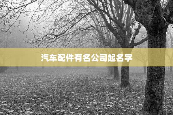 汽车配件有名公司起名字