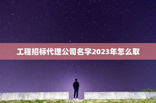 工程招标代理公司名字2023年怎么取