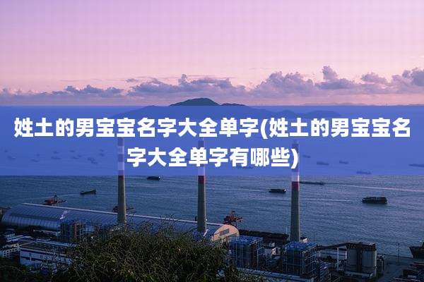 姓土的男宝宝名字大全单字(姓土的男宝宝名字大全单字有哪些)