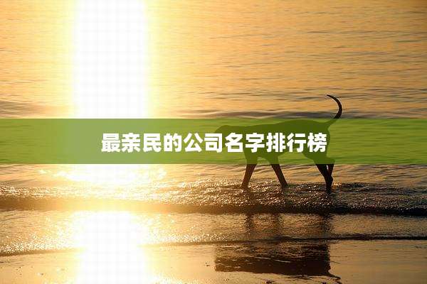 最亲民的公司名字排行榜