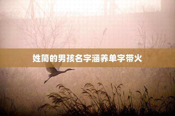 姓简的男孩名字涵养单字带火
