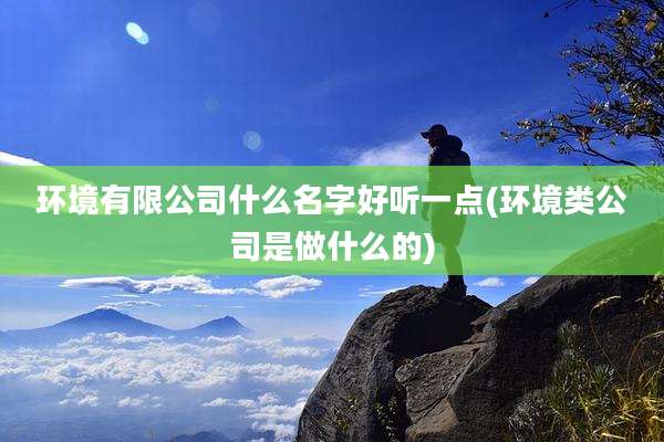 环境有限公司什么名字好听一点(环境类公司是做什么的)