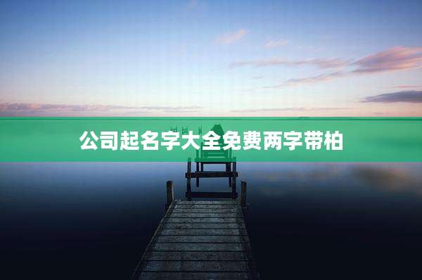公司起名字大全免费两字带柏