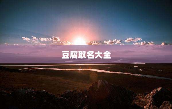 豆腐取名大全