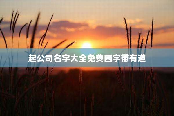 起公司名字大全免费四字带有道