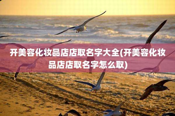 开美容化妆品店店取名字大全(开美容化妆品店店取名字怎么取)