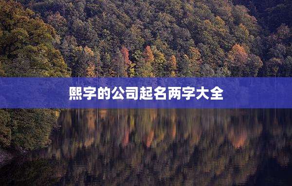 熙字的公司起名两字大全