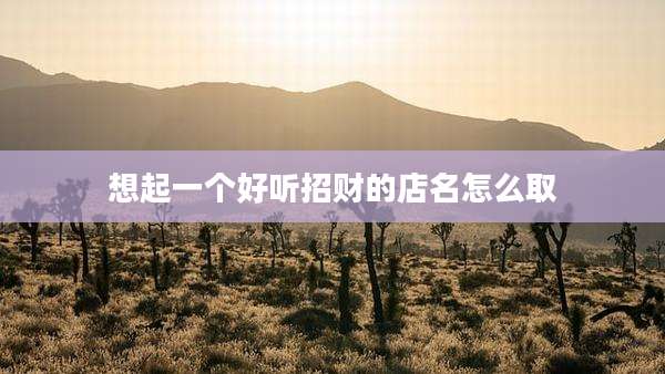 想起一个好听招财的店名怎么取