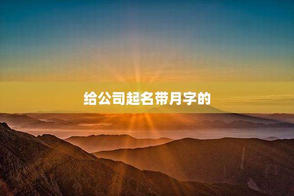 给公司起名带月字的