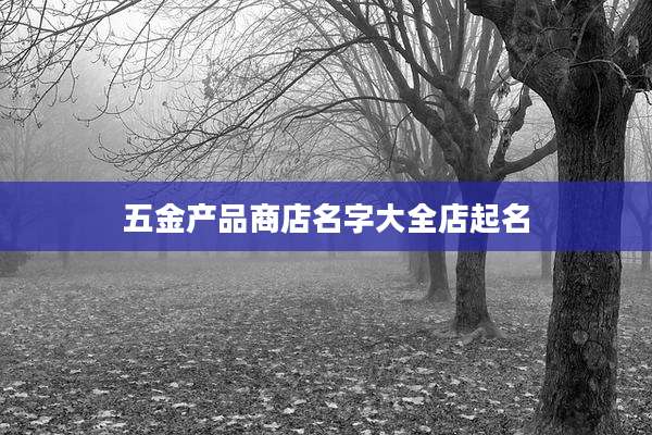 五金产品商店名字大全店起名